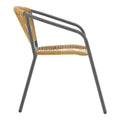 Scaun metalic stivuibil Lindaria Gri inchis si rattan PE Natural, 54x63x74 cm, detaliu produs