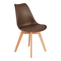 Scaun modern cu sezut Gaston, Maro, Picioare din lemn Natural, 43x51x75 cm