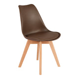 Scaun modern cu sezut Gaston, Maro, Picioare din lemn, Natural, 43x51x75 cm