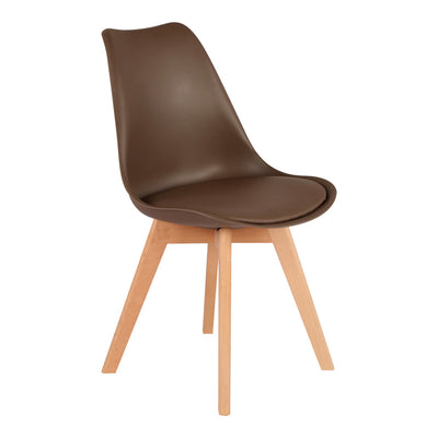 Scaun modern cu sezut Gaston, Maro, Picioare din lemn Natural, 43x51x75 cm