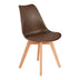 Scaun modern cu sezut Gaston, Maro, Picioare din lemn Natural, 43x51x75 cm