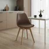 Scaun modern cu sezut Gaston, Maro, Picioare din lemn, Natural, 43x51x75 cm, imagine suplimentara
