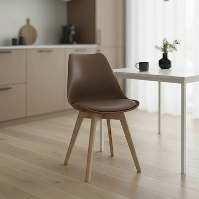 Scaun modern cu sezut Gaston, Maro, Picioare din lemn, Natural, 43x51x75 cm, imagine suplimentara