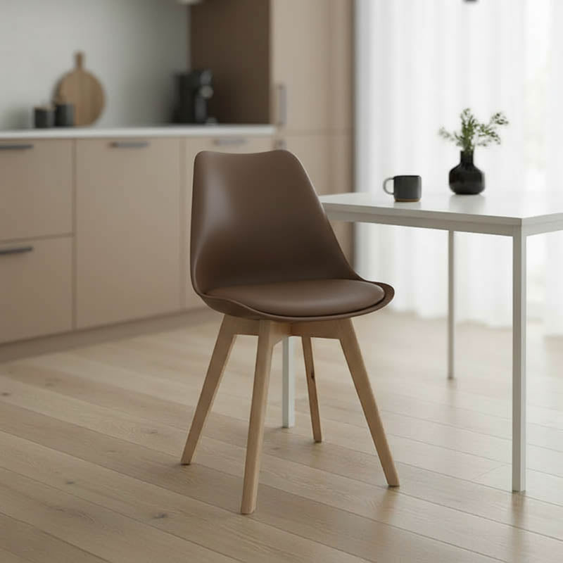 Scaun modern cu sezut Gaston, Maro, Picioare din lemn, Natural, 43x51x75 cm, imagine suplimentara