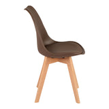Scaun modern cu sezut Gaston, Maro, Picioare din lemn, Natural, 43x51x75 cm
