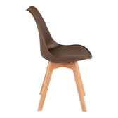 Scaun modern cu sezut Gaston, Maro, Picioare din lemn, Natural, 43x51x75 cm, perspectiva suplimentara