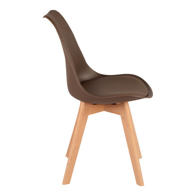 Scaun modern cu sezut Gaston, Maro, Picioare din lemn, Natural, 43x51x75 cm, perspectiva suplimentara