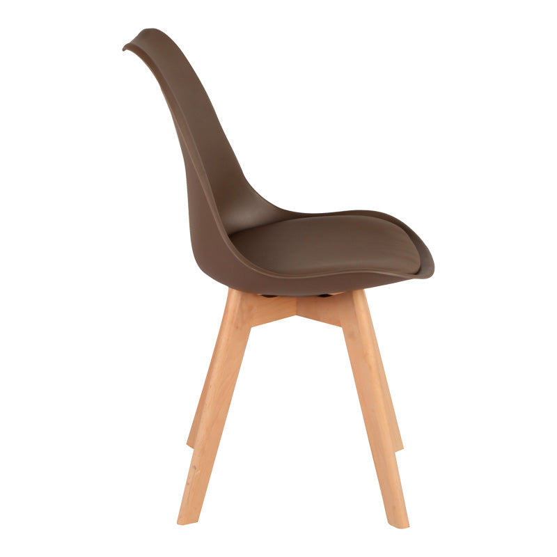 Scaun modern cu sezut Gaston, Maro, Picioare din lemn, Natural, 43x51x75 cm, perspectiva suplimentara