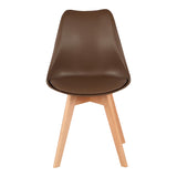 Scaun modern cu sezut Gaston, Maro, Picioare din lemn, Natural, 43x51x75 cm