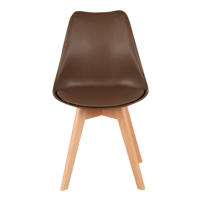 Scaun modern cu sezut Gaston, Maro, Picioare din lemn, Natural, 43x51x75 cm, foto produs