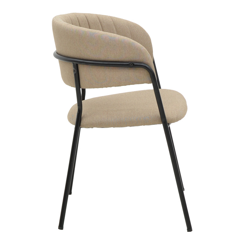 Scaun Morel, stofa si metal, 55x55x76 cm - Bej