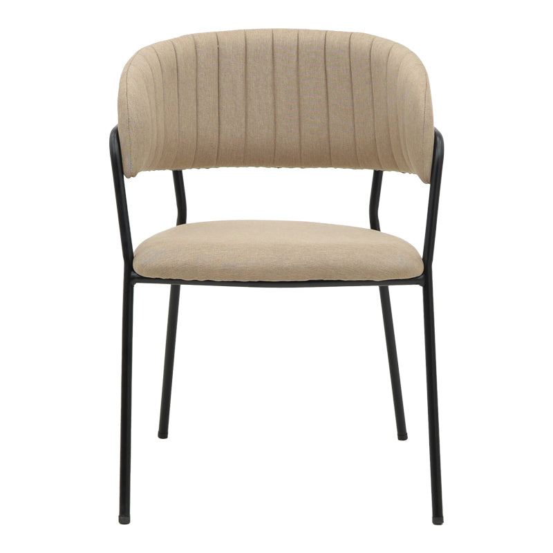 Scaun Morel, stofa si metal, 55x55x76 cm - Bej