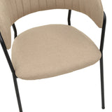 Scaun Morel, stofa si metal, 55x55x76 cm - Bej
