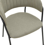 Scaun Morel, stofa si metal, 55x55x76 cm - Gri