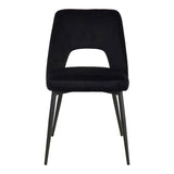 Scaun Murde, catifea si metal, 48x61x89 cm - Negru