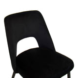 Scaun Murde, catifea si metal, 48x61x89 cm - Negru