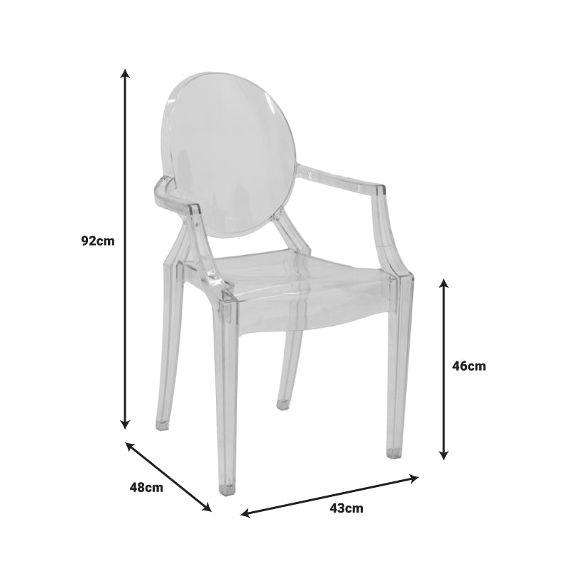 Scaun Narova PC Transparent, Multicolor, 43x48x92 cm