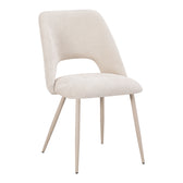 Scaun Nelda, Catifea, Crem, picioare metalice crem, 44x58x82 cm