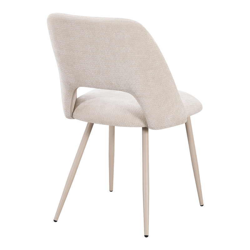 Scaun Nelda, Catifea, Crem, picioare metalice crem, 44x58x82 cm, imagine ambient