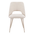Scaun Nelda, Catifea, Crem, picioare metalice crem, 44x58x82 cm, detaliu produs