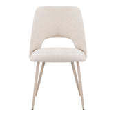 Scaun Nelda, Catifea, Crem, picioare metalice crem, 44x58x82 cm, detaliu produs