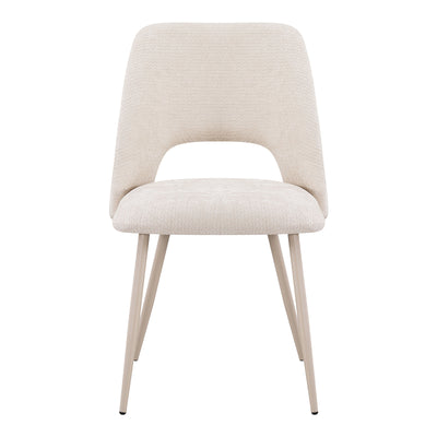 Scaun Nelda, Catifea, Crem, picioare metalice crem, 44x58x82 cm, detaliu produs