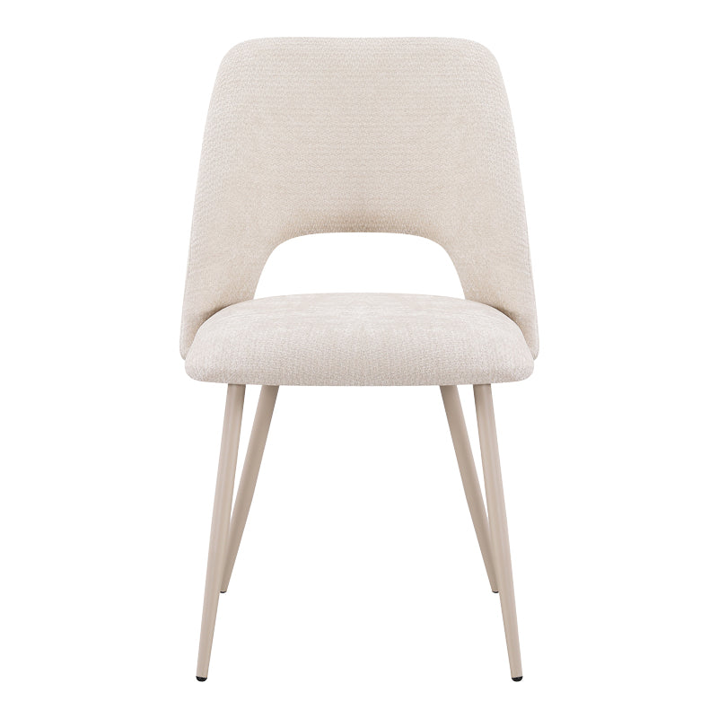 Scaun Nelda, Catifea, Crem, picioare metalice crem, 44x58x82 cm, detaliu produs