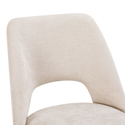 Scaun Nelda, Catifea, Crem, picioare metalice crem, 44x58x82 cm, imagine produs 4