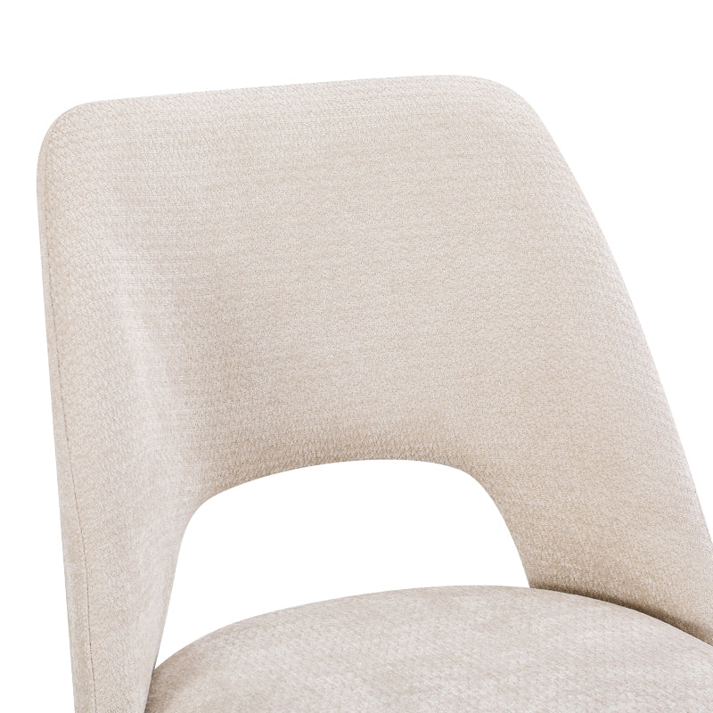 Scaun Nelda, Catifea, Crem, picioare metalice crem, 44x58x82 cm, imagine produs 4