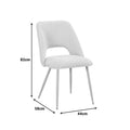 Scaun Nelda, Catifea, Crem, picioare metalice crem, 44x58x82 cm, imagine produs 5