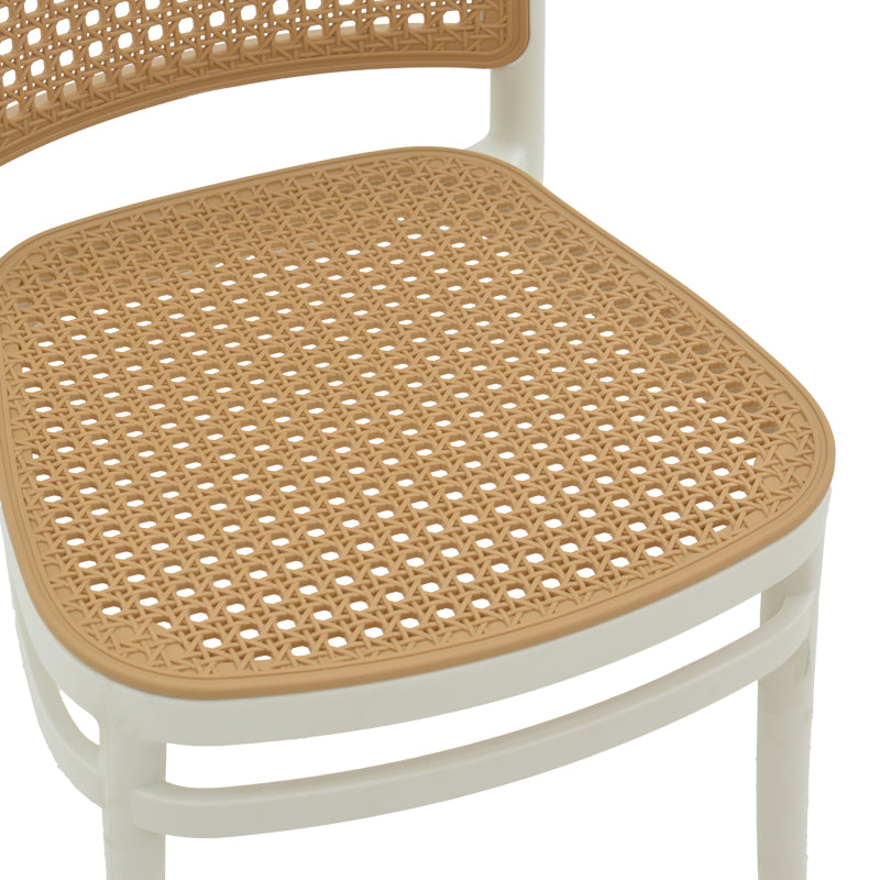 Scaun Nereus, Alb - Negru, 45x43x84 cm - Alb