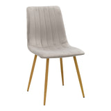 Scaun catifelat Noor, Velvet, Picioare, Natural, 44x53x86 cm - Gri