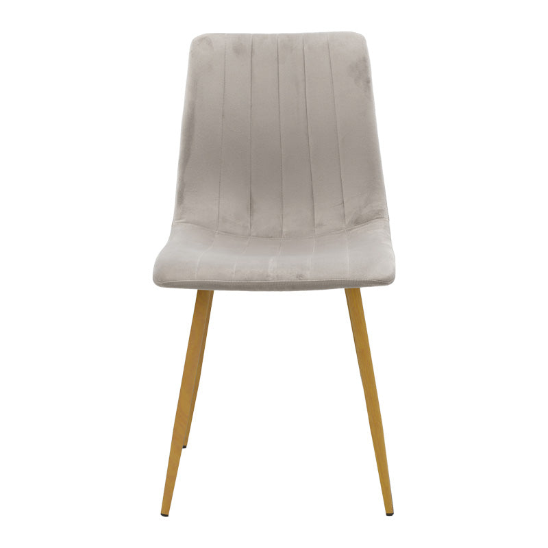 Scaun catifelat Noor, Velvet, Picioare, Natural, 44x53x86 cm - Gri
