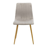 Scaun catifelat Noor, Velvet, Picioare, Natural, 44x53x86 cm - Gri