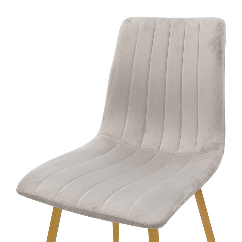 Scaun catifelat Noor, Velvet, Picioare, Natural, 44x53x86 cm - Gri