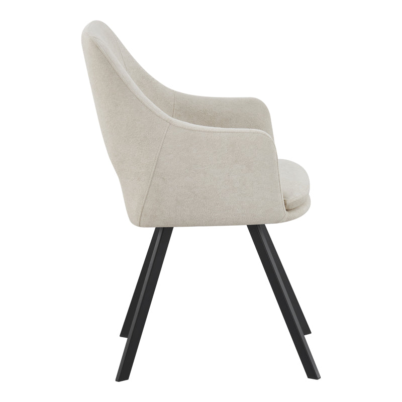 Scaun Nordo armchair, 56x58x85 cm - Negru-Crem