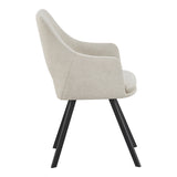 Scaun Nordo armchair, 56x58x85 cm - Negru-Crem