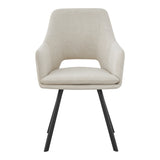Scaun Nordo armchair, 56x58x85 cm - Negru-Crem