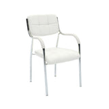 Scaun oaspete superposable Otlen negru pu-crom 47x45x87 cm, 45x47 cm - Alb