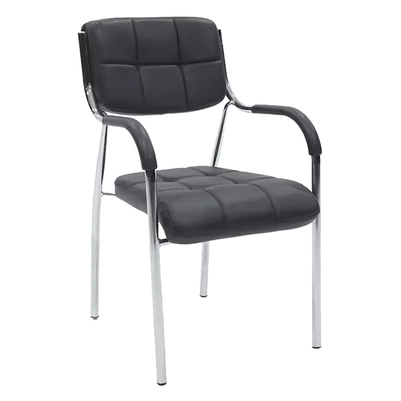 Scaun oaspete superposable Otlen negru pu-crom 47x45x87 cm, 45x47 cm - Negru