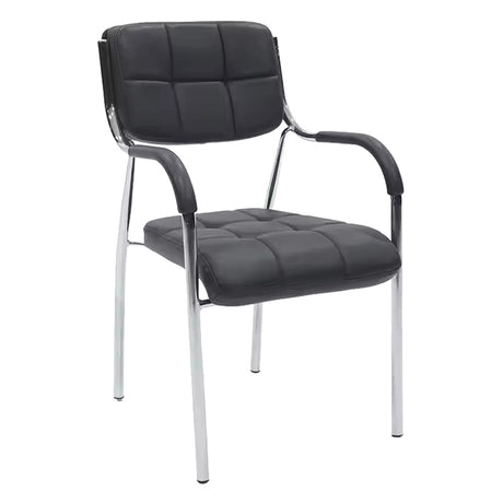 Scaun oaspete superposable Otlen negru pu-crom 47x45x87 cm, 45x47 cm