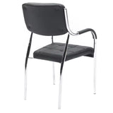 Scaun oaspete superposable Otlen negru pu-crom 47x45x87 cm, 45x47 cm - Negru