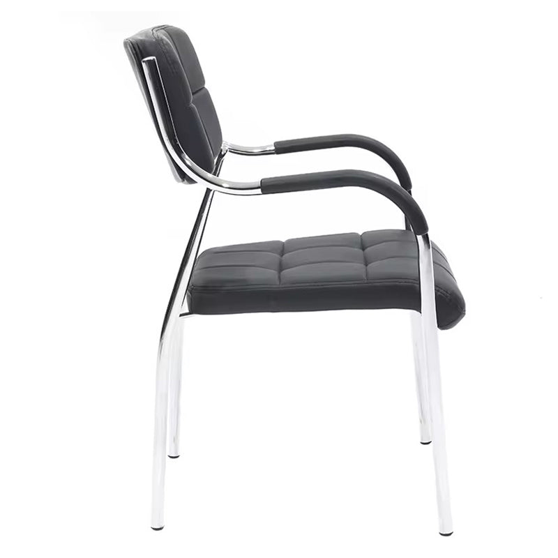 Scaun oaspete superposable Otlen negru pu-crom 47x45x87 cm, 45x47 cm - Negru
