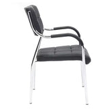 Scaun oaspete superposable Otlen negru pu-crom 47x45x87 cm, 45x47 cm - Negru