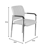 Scaun oaspeti stivuibil Cazen picior pu-crom, alb, 55x49x84 cm