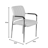 Scaun oaspeti stivuibil Cazen picior pu-crom, alb, 55x49x84 cm, imagine suplimentara