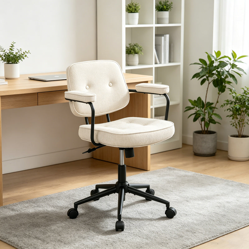 Scaun Office chair Leberta, Stofa - Bej