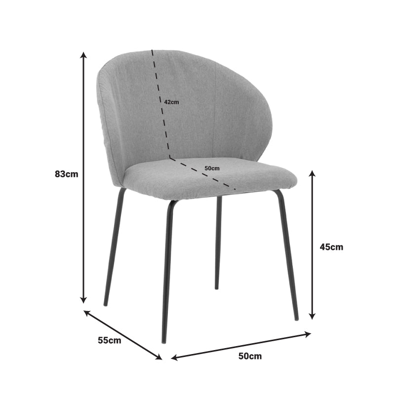 Scaun Olympian tesatura, Gri, 50x55x83 cm
