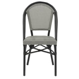 Scaun Paris aluminiu negru-textilena, Alb, 44x63x88 cm