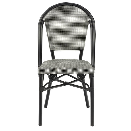 Scaun Paris aluminiu negru-textilena, Alb, 44x63x88 cm
